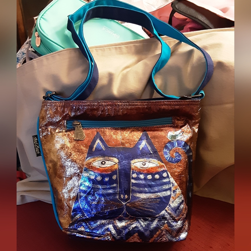 NEW Laurel Burch Metallic Cat Bag